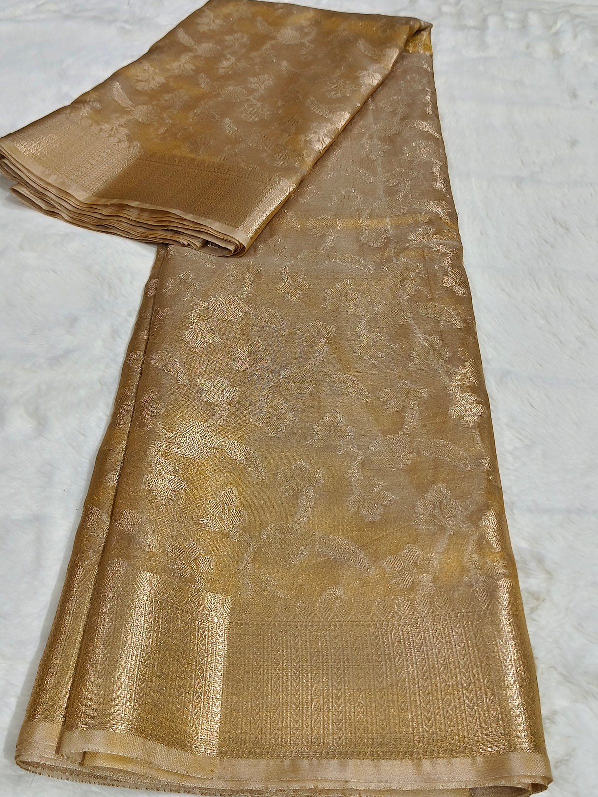 Vintage-Gold Banarasi Tissue Saree