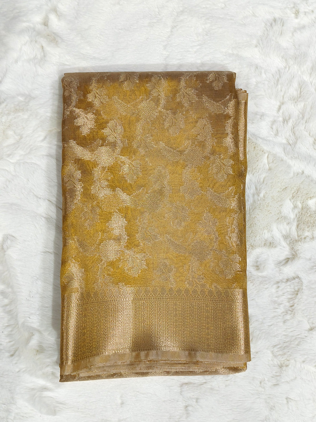 Vintage-Gold Banarasi Tissue Saree