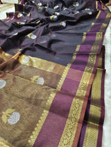 Royal Espresso Luxesoft Silk Saree with Rich Woven Zari Border