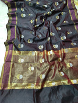 Royal Espresso Luxesoft Silk Saree with Rich Woven Zari Border