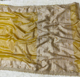 Haldi Gold Ghungroo Tissue Silk Saree