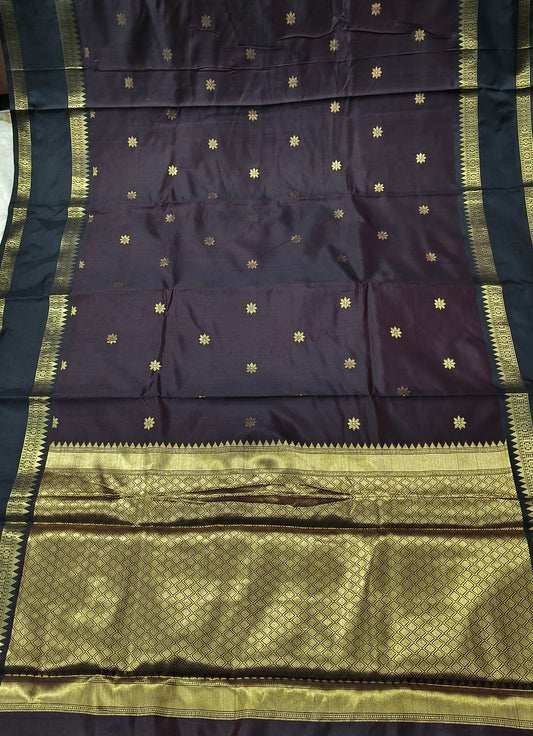 Wine Maroon Luxesoft Silk Saree with Woven Zari Border